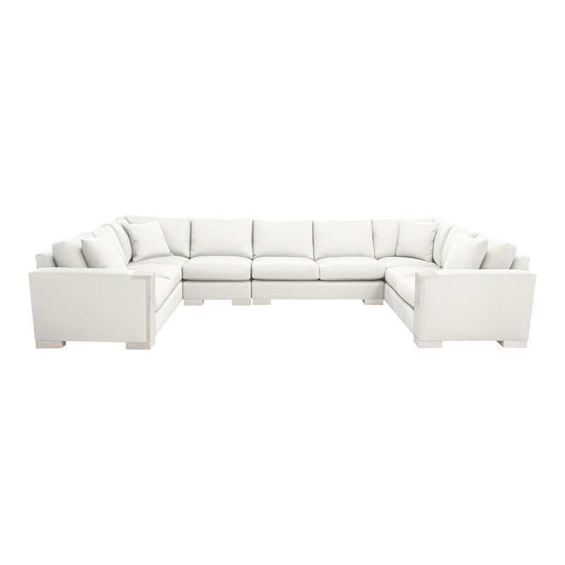 Abingdon By Michael Weiss Upholstered Sectional Symmetrical, Kempsey Sheepskin, Casa Blanca