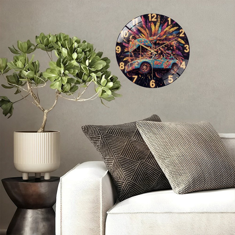 Horloge murale en verre 12 po