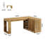 Bureau de direction en L 59 "avec armoire de rangement et tablettes