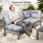 Ensemble de conversation pour le patio extérieur 6 personnes - gris-1275036473