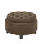 25Inch Round Storage Ottoman with Tray-1016366137