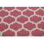 Tapis décoratif rose en laine Touffeté à la main à motif géométrique SENAC-1814432071