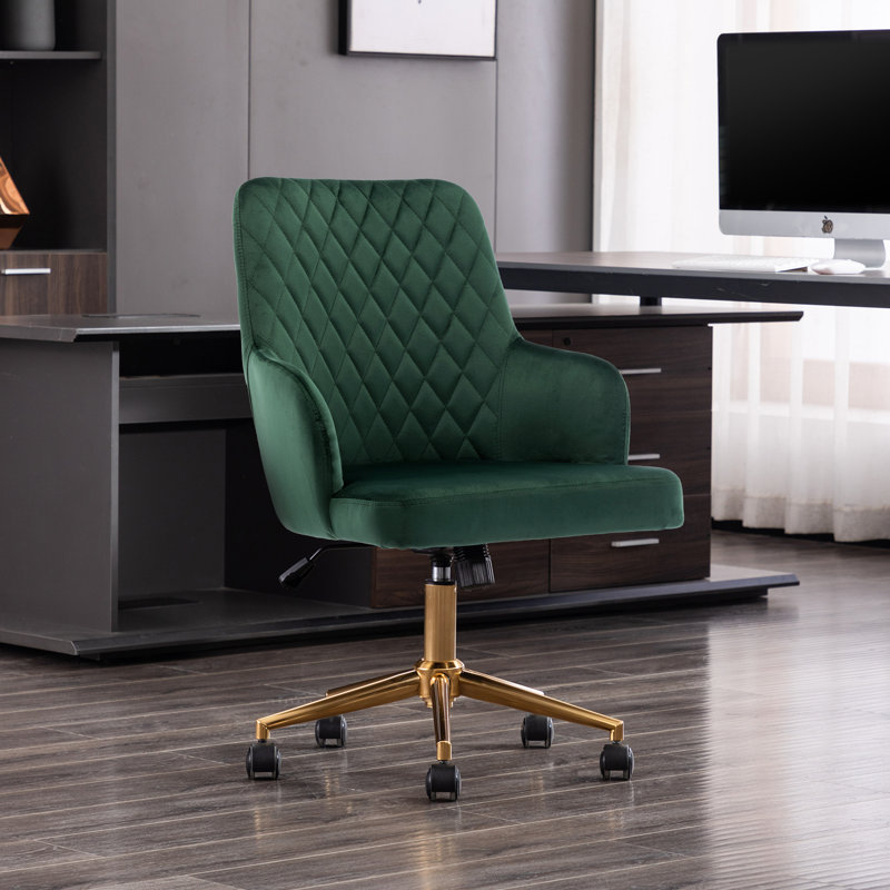 Velvet Task Chair, Dark Green