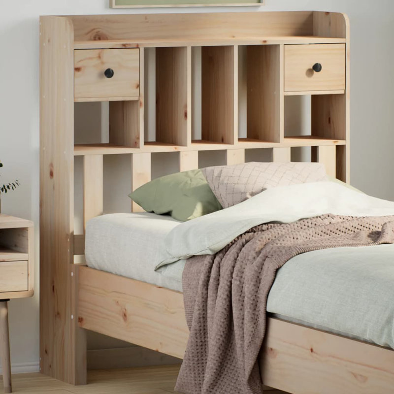 Kopfteil mit Stauraum 90 cm Massivholz Kiefer