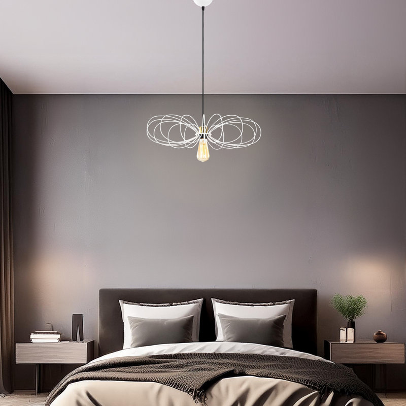 Luminaire suspendu simple à hauteur réglable, Blanc