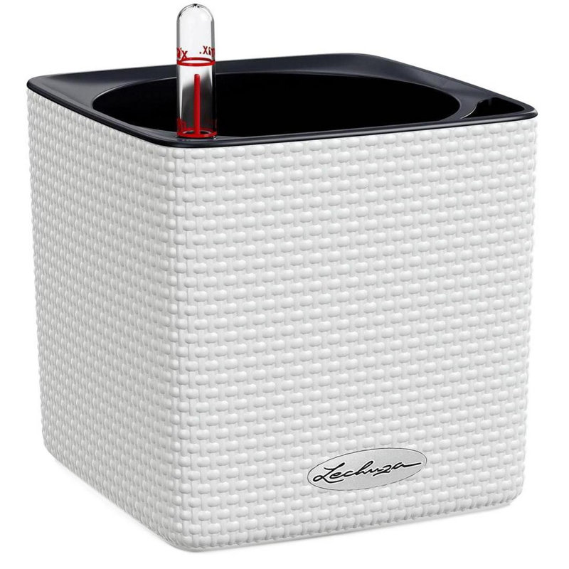 Planter Box, White, 16cm H x 17cm W x 17cm D