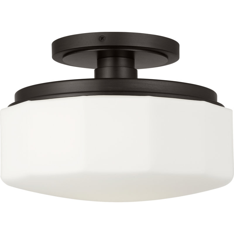 1 - Light Flush Mount, Aged Iron