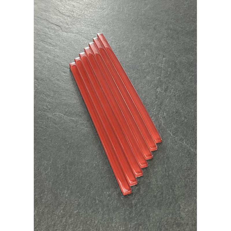 11.75'' L x 0.5'' W Glass Tile Trim, Red