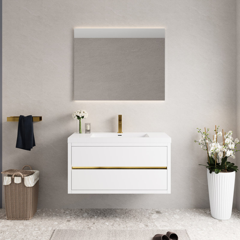 Single Bathroom Vanity with Stone Top
