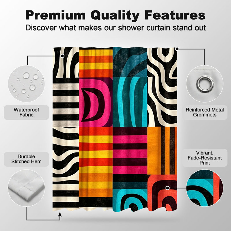 Shower Curtains with Hooks Included