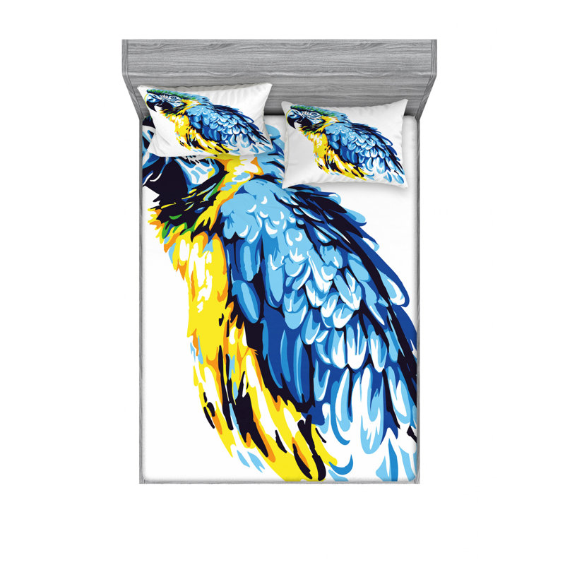 Ensemble de draps Parrot Profile Exotic, Ensemble de drap pour grand lit avec drap-housse