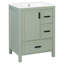 Meuble-lavabo compact compact avec lavabo en céramique, finition en bois MDF