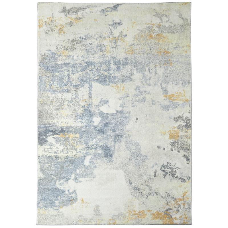 Lux Abstract Ultra soft Stain Guarded Grey/Ivory Area Rug, Rectangle 120 x 180cm