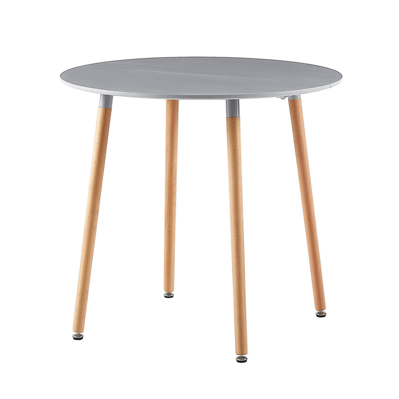 Bowdoin Round Solid Wood Dining Table, Grey