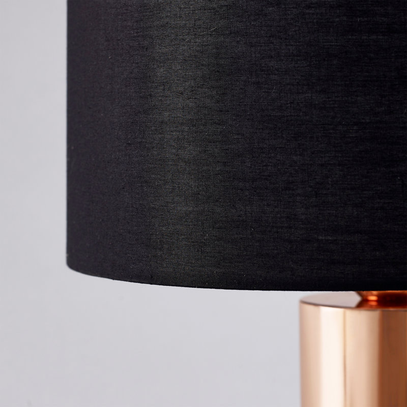 Kallie Modern Brass Table Lamp with Fabric Shade & Touch Control Base, Dimmable Accent Lamp for Bedroom, Living Room & Office