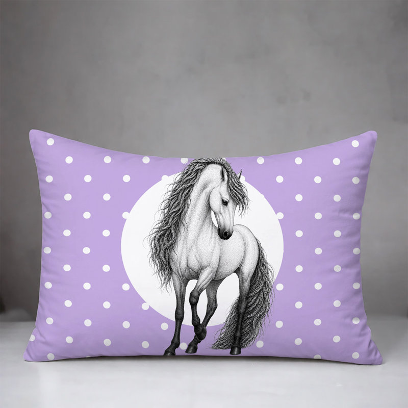 Coussin réversible Horse, 25 x 18, Lavande
