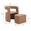 Fauteuil d'appoint et repose-pieds Atria brun fauve