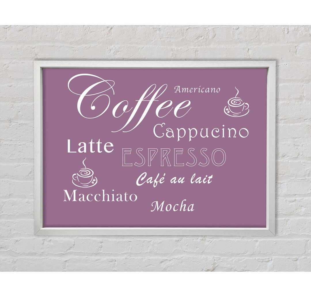 Kitchen Quote Coffee Delight Pink - Einzelbildrahmen Kunstdrucke auf Leinwand