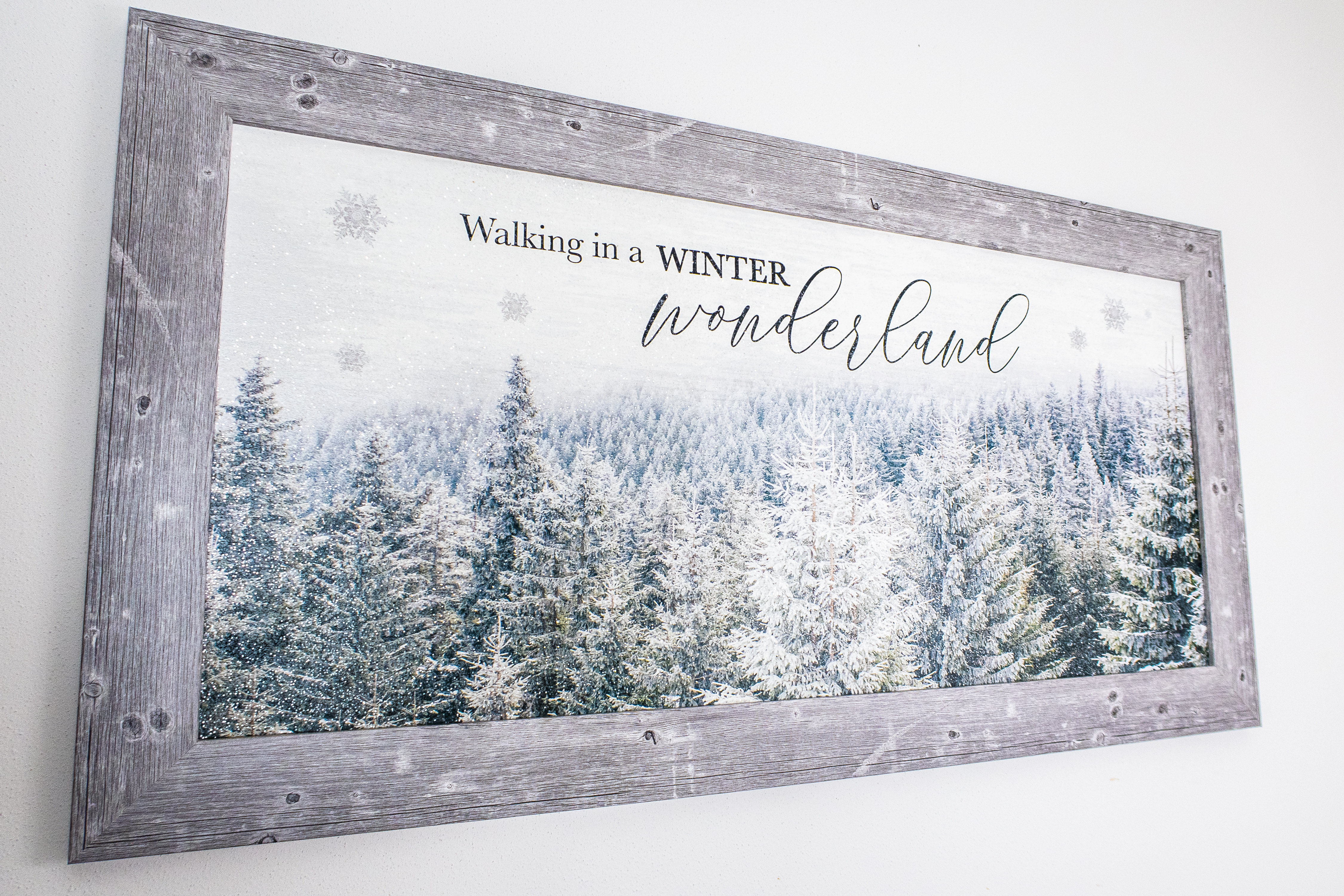 The Holiday Aisle® Collinston 'Walking in a Wonderland Christmas Snow Art Sign & Reviews | Wayfair