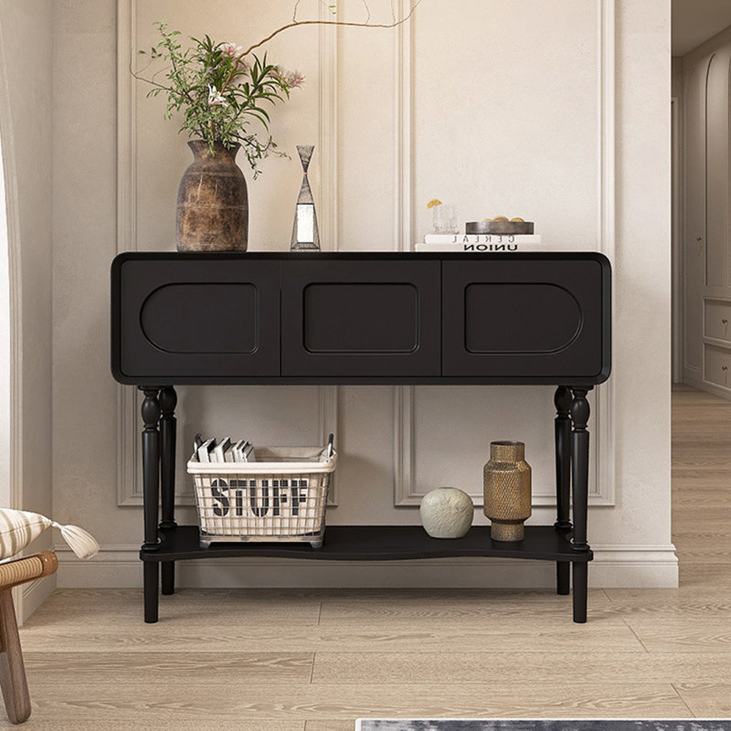 Armoire de véranda en bois massif de style français., Noir