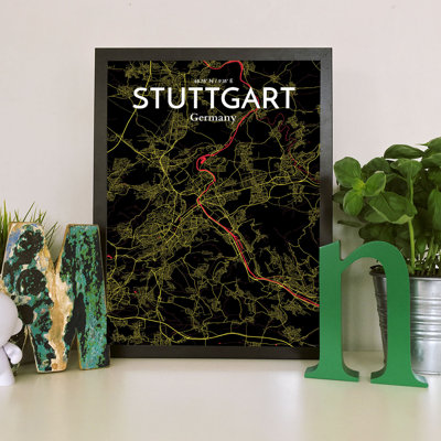 Stuttgart City Map - No Frame Print