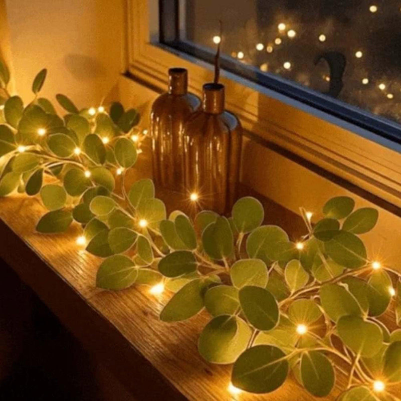 Guirlande de lumières scintillantes avec lumières DEL blanc chaud artificiel pour la chambre à coucher