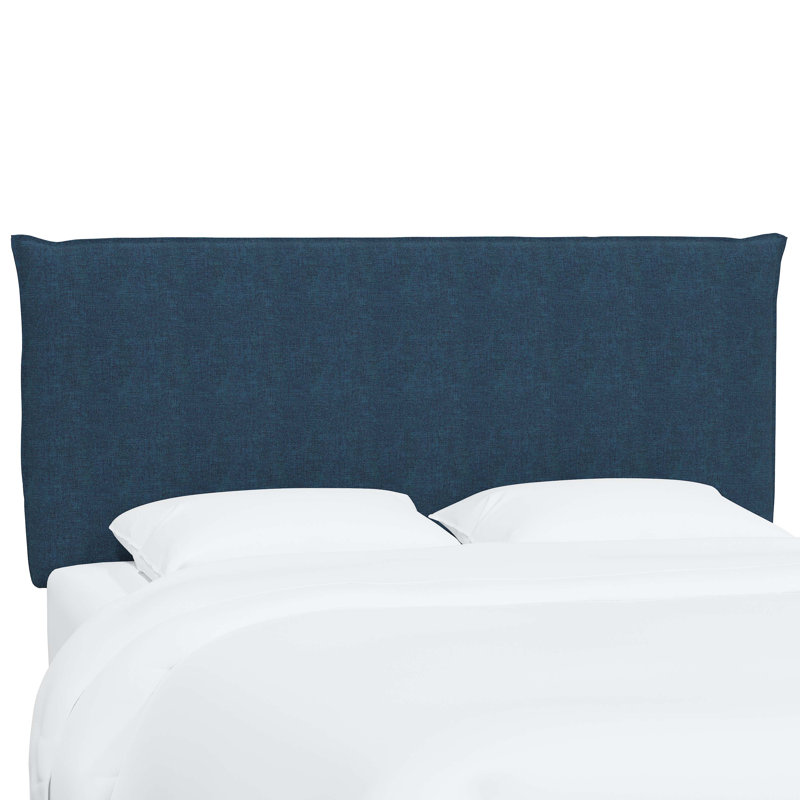 Tête de lit tapissier Halcyon, Lin texturé bleu marine Zuma, Grand
