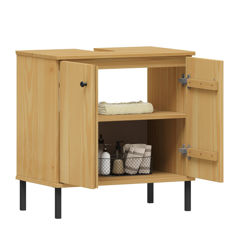 Isadora 401.32cm Single Bathroom Vanity Base Only in Brown