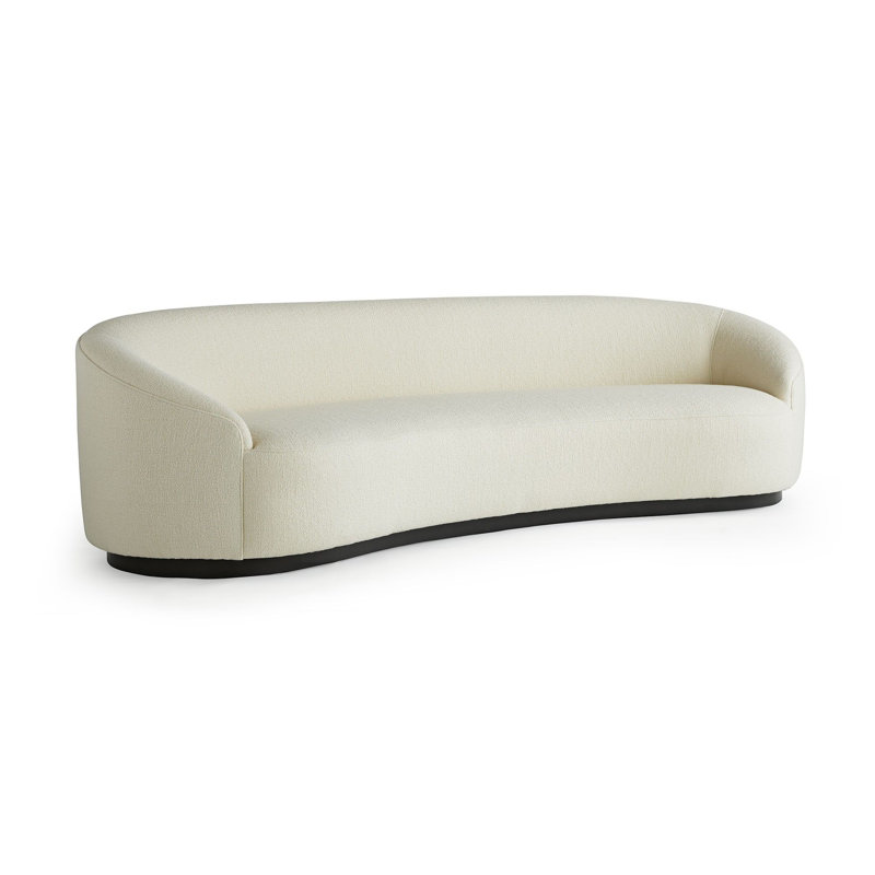 Turner Small Sofa Paprika Velvet, Cloud Bouclé, 29.5"H x 108"W x 34"D, Gray Ash