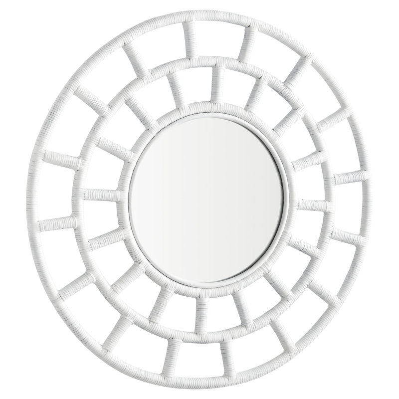 Comoros Round Wicker / Rattan Mirror, 35.5" x 35.5"
