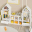 Bibliothèque polyvalente pour enfants avec un design en forme de maison, un rangement multifonctionnel pour les livres et les jouets, un emplacement réglable, un organisateur durable pour enfants pour la salle de jeux ou la chambre à coucher Assemblage