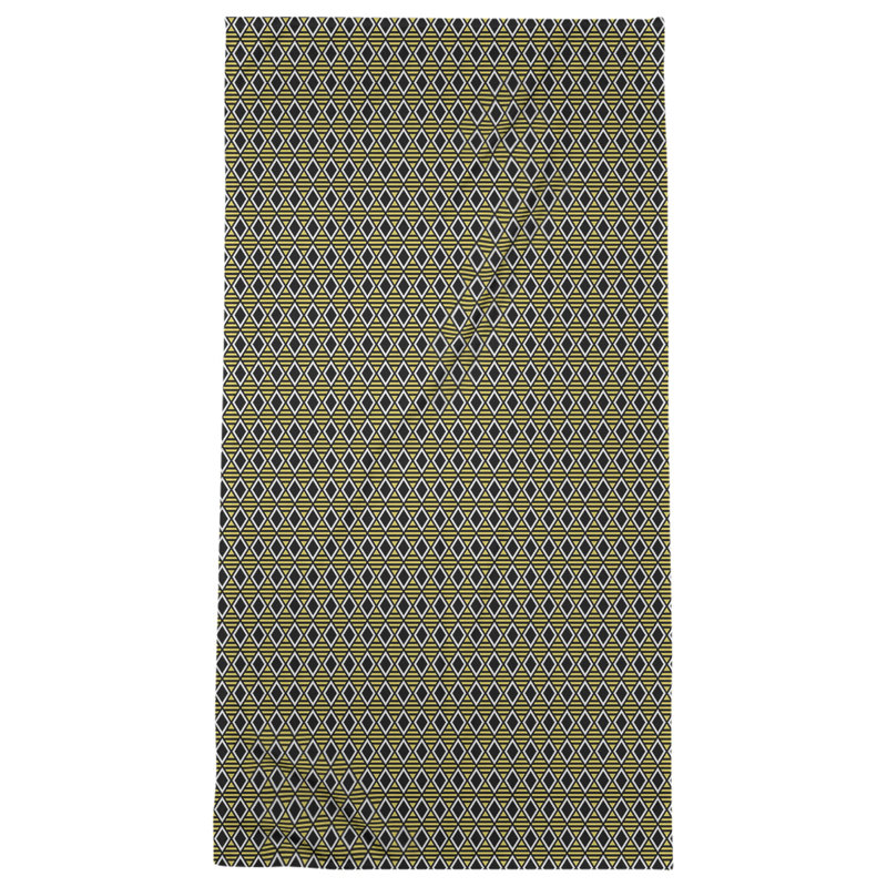Serviette de bain à losanges géométriques, Jaune
