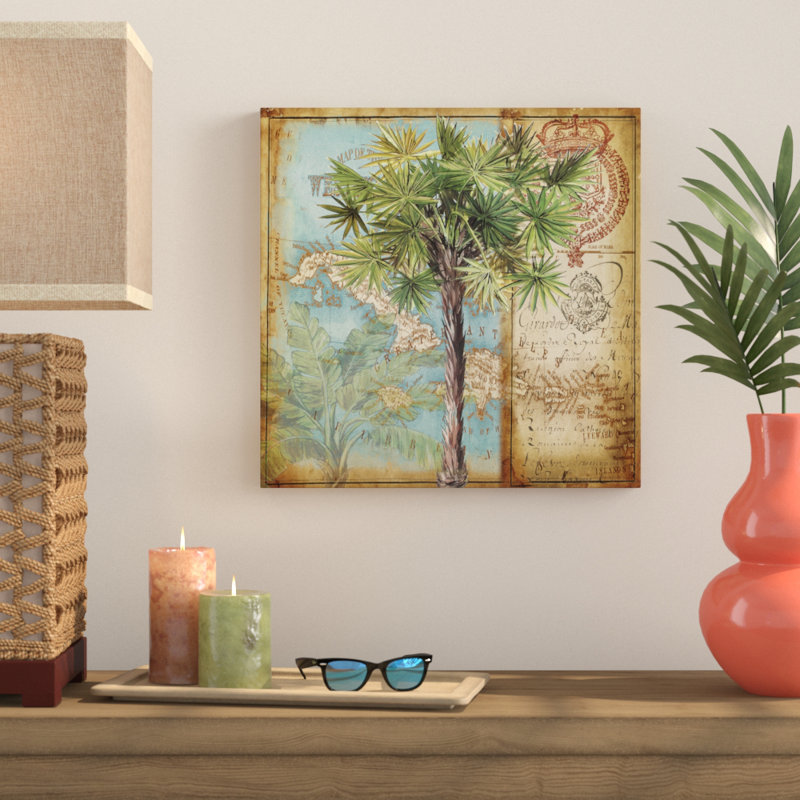 «Antique Palm Tree II» par Sely, impression sur toile tendue, H 30 po x l 30 po