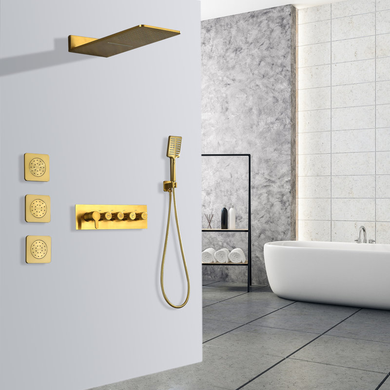 All-In-One Kit with Rough in-Valve, Gold