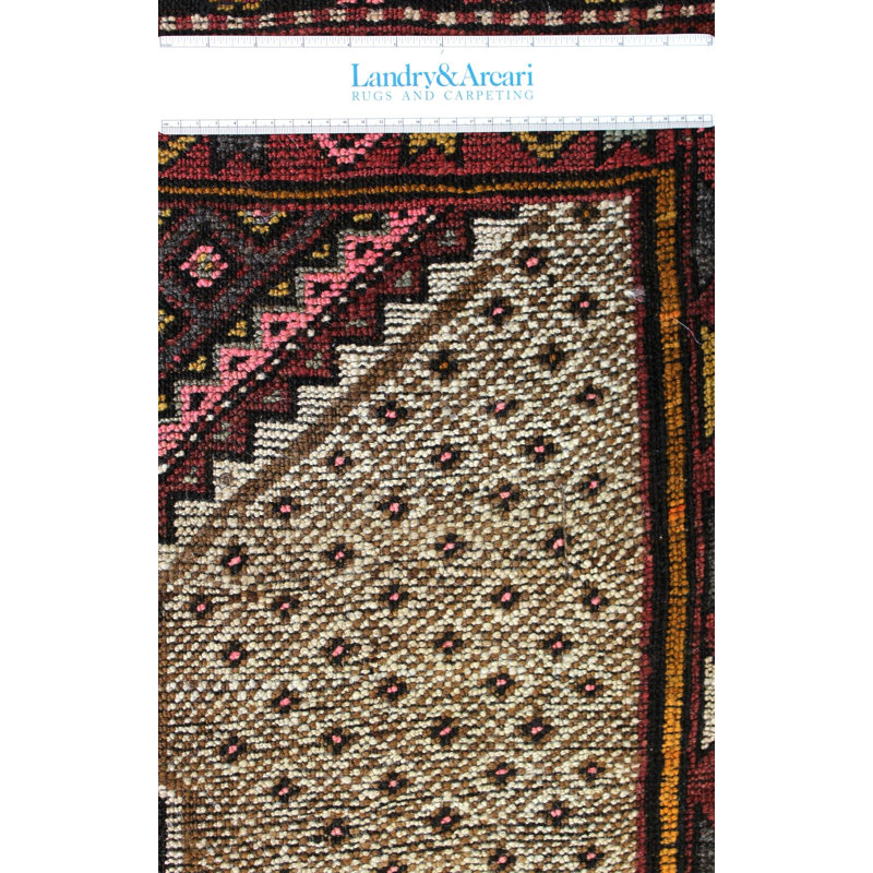Tapis unique orange, brun et rouge de 5 pi 7 po x 12 pi 5 po Kars Serab