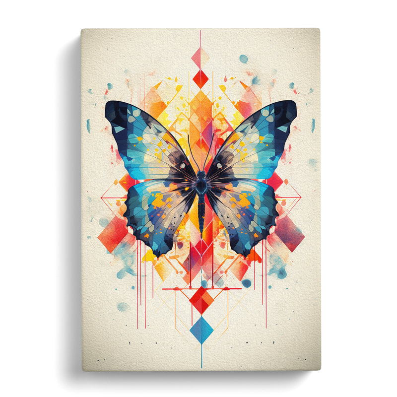 Butterfly Geometric - No Frame Print, 60cm H x 40cm W x 3cm D