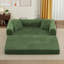 Canapé-lit futon convertible 4 en 1 en velours côtelé, 63 pouces, avec 2 oreillers, aucun assemblage requis-1443662618-1490432191