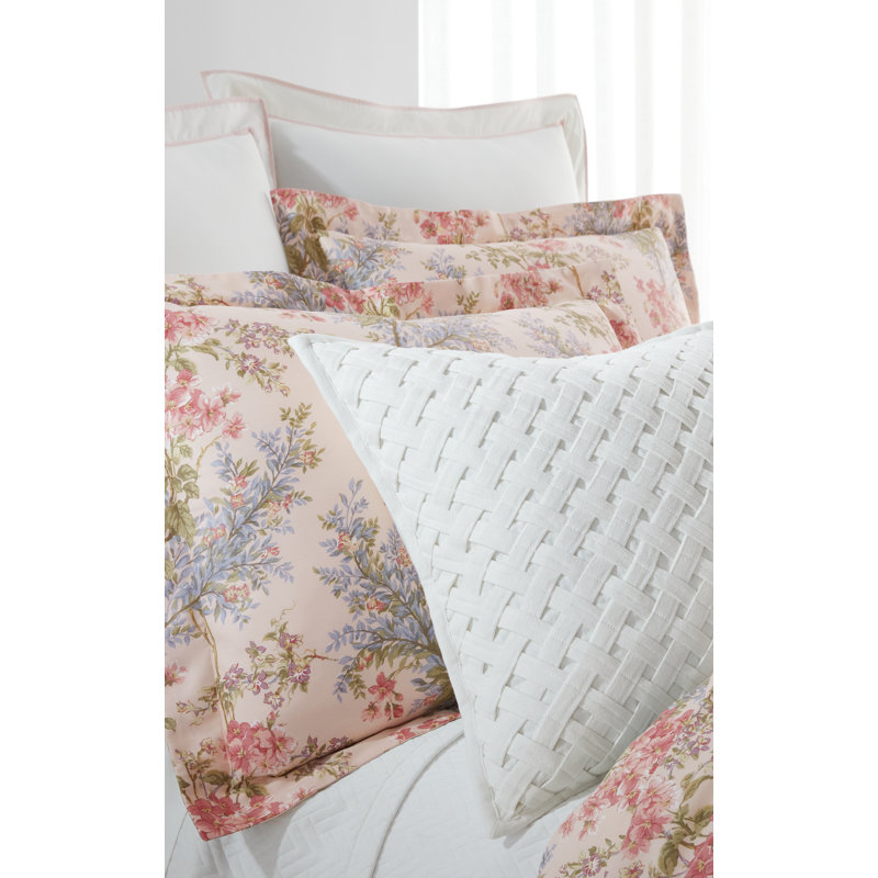 Suffield Lattice Throw Pillow In White, White