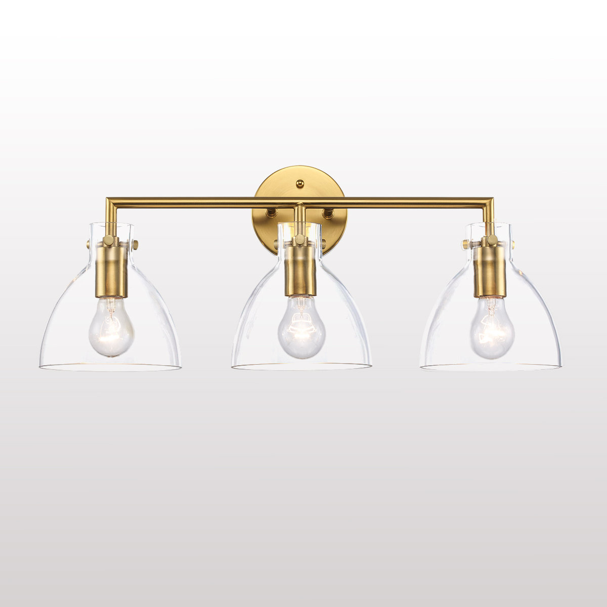 Martins 3 Light Dimmable Vanity Light, Antique Gold