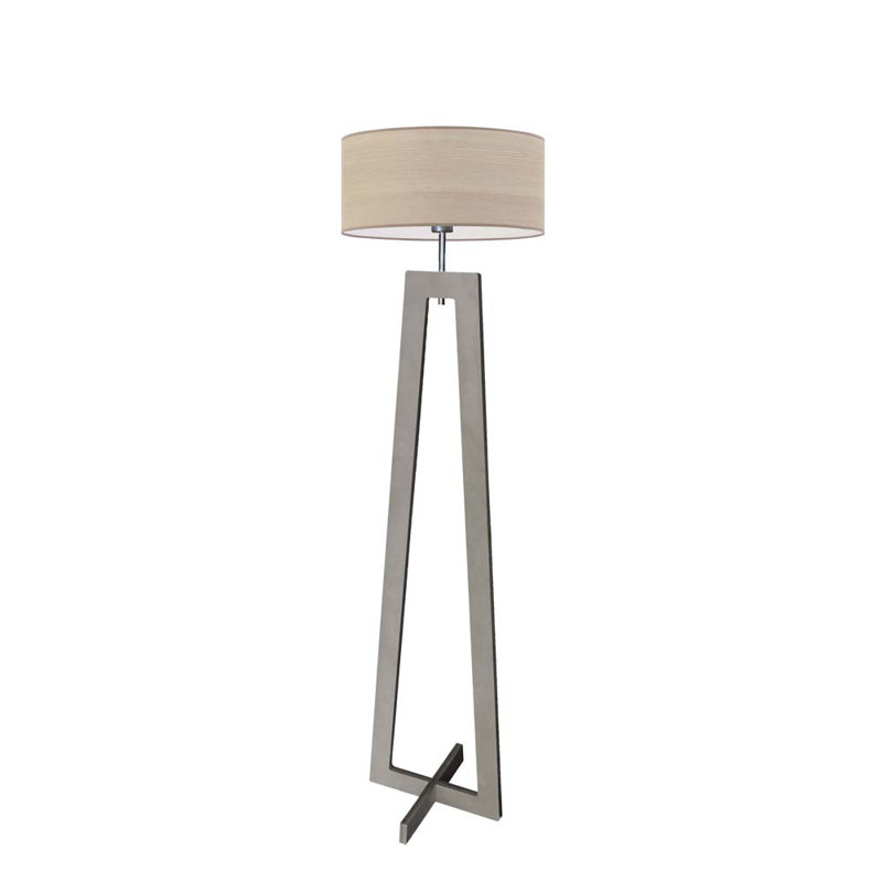 Beshoy 148cm Traditional Floor Lamp, Grey, Chrome