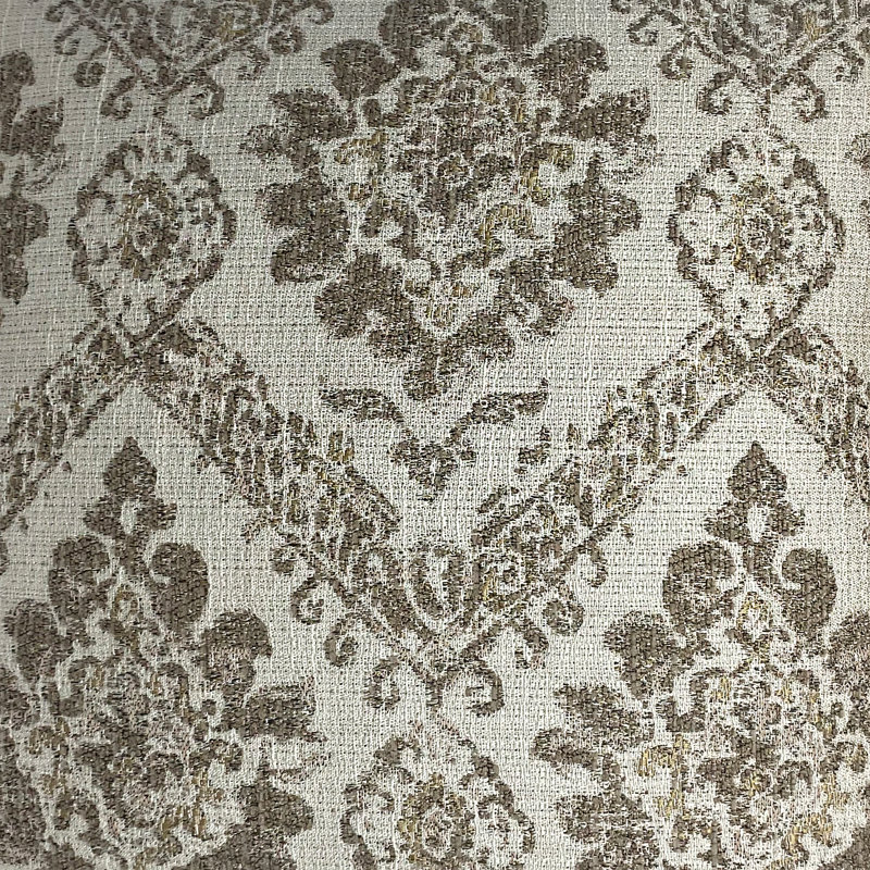 Oreiller Damask, 18 po x 18 po, Brun clair