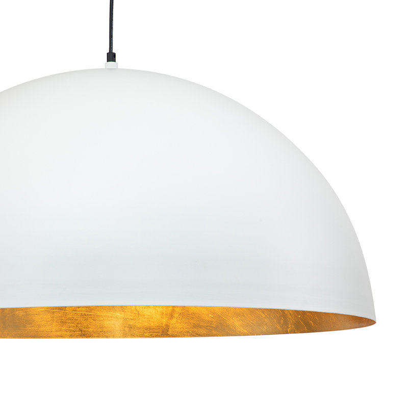 Luminaire suspendu industriel surdimensionné en métal surdimensionné, H 16,1 po x l 31,5 po x P 31,5 po, Blanc