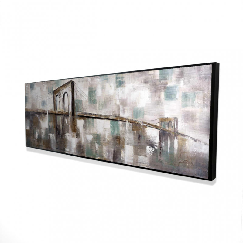Abstract Paint Spotted Bridge Canvas - Industrial Bedroom Decor