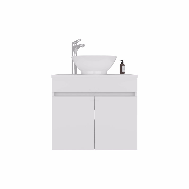 Meuble-lavabo de salle de bain avec lavabo, 2 portes, Blanc