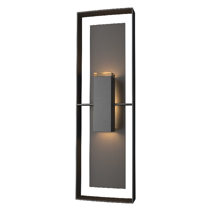 Applique murale d'extérieur encastrée Shadow Box, Noir bord de mer, H 34 po x l 10 po x P 4,4 po, Blanc marin
