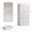 Penderie 65 po en bois avec porte à persiennes 2 tiroirs pour vestibule de chambre à coucher