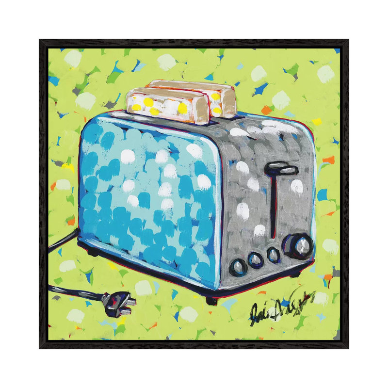Kitchen Sketch Toaster by Jodi Augustine - Painting on Canvas, 93.98cm H x 93.98cm W x 3.81cm D, Black Framed