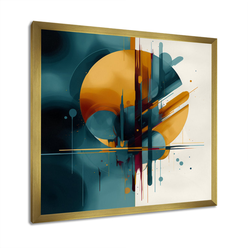 «The Geometric Of Light I» sur toile, H 16 po x l 16 po x P 1 po, Cadre flottant doré