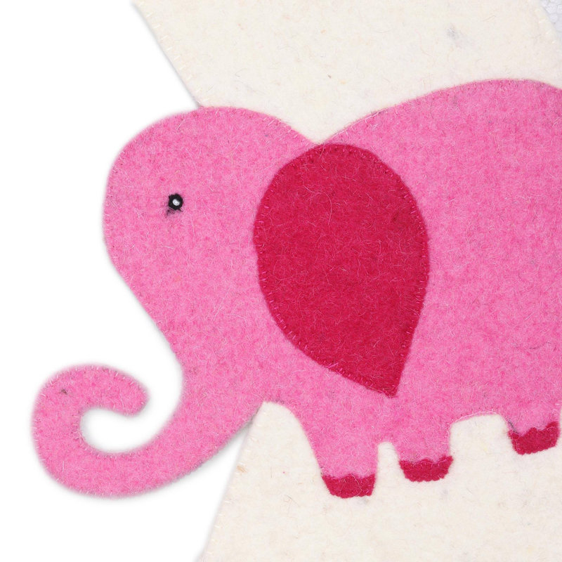 Chaussette de noël en laine d’éléphant de fêtes, Rose