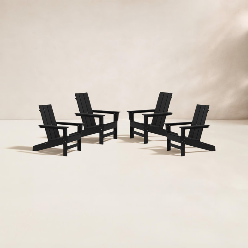Chaise Adirondack en PEHD toutes saisons Ratcliff, Noir